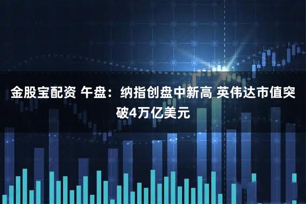 金股宝配资 午盘：纳指创盘中新高 英伟达市值突破4万亿美元