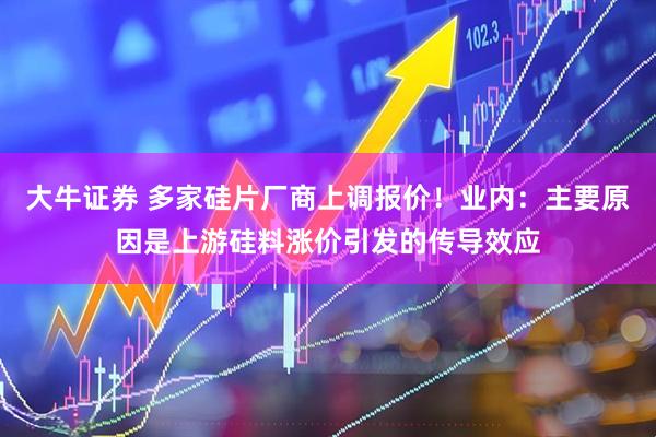 大牛证券 多家硅片厂商上调报价！业内：主要原因是上游硅料涨价引发的传导效应